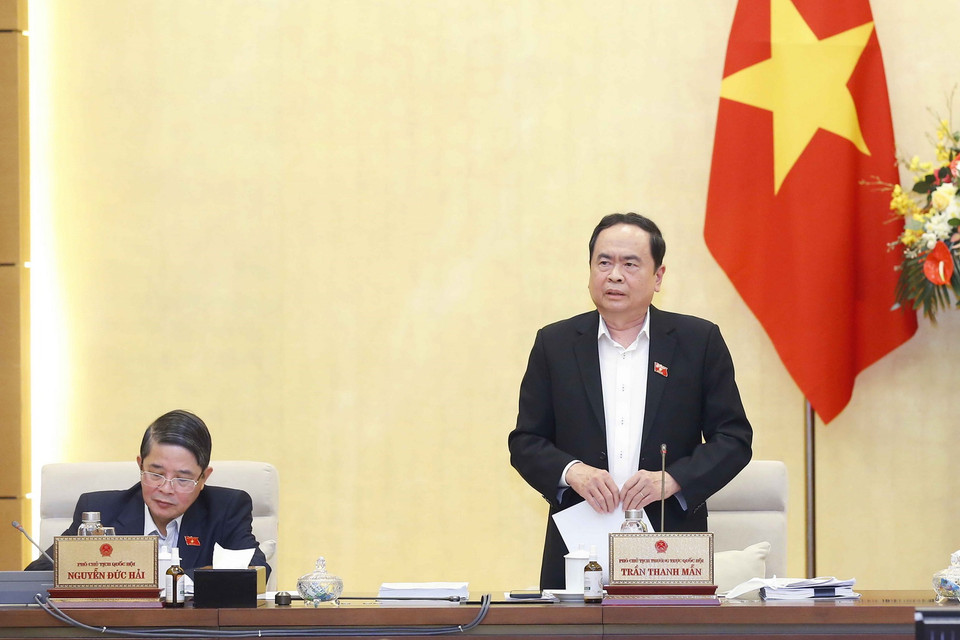 Phó Chủ tịch Thường trực Quốc hội Trần Thanh Mẫn phát biểu. (Ảnh: Doãn Tấn/TTXVN)