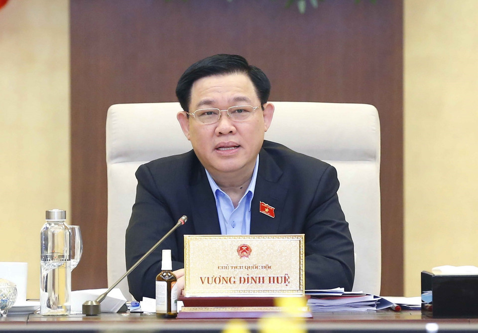 Chủ tịch Vương Đình Huệ phát biểu. (Ảnh: Doãn Tấn/TTXVN)