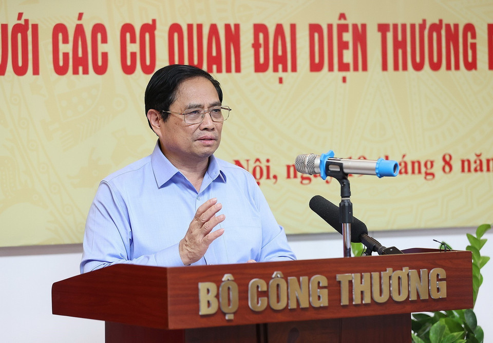 Thủ tướng Phạm Minh Chính chủ trì Hội nghị. (Ảnh: Dương Giang/TTXVN)