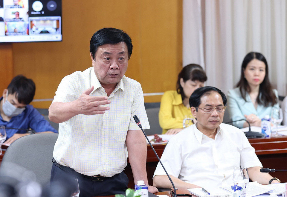 Bộ trưởng Bộ Nông nghiệp và Phát triển nông thôn Lê Minh Hoan phát biểu. (Ảnh: Dương Giang/TTXVN)