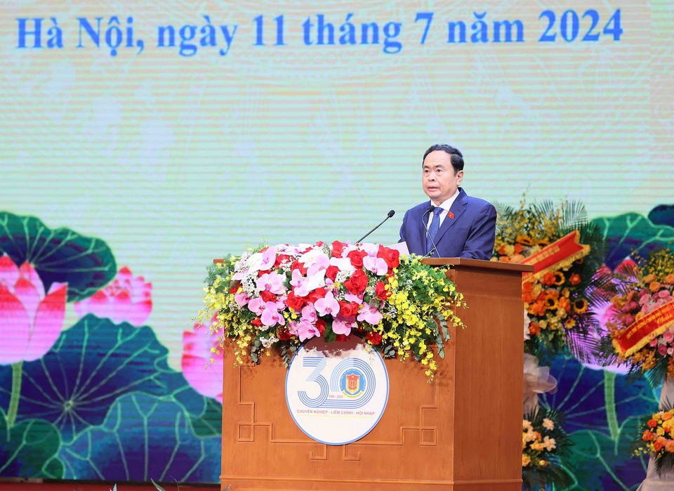 Chủ tịch Quốc hội Trần Thanh Mẫn phát biểu chỉ đạo. (Ảnh: An Đăng/TTXVN)