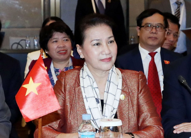 Chủ tịch Quốc hội Nguyễn Thị Kim Ngân. (Ảnh: Trọng Đức/TTXVN) Chủ tịch Quốc hội Nguyễn Thị Kim Ngân dự bế mạc APPEF-27 ảnh 1