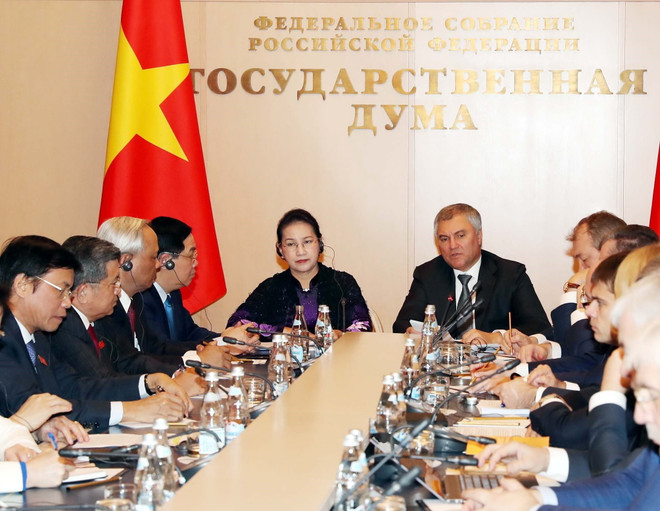 Chủ tịch Quốc hội hội đàm với Chủ tịch Duma Quốc gia Liên bang Nga ảnh 1