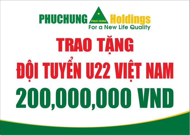 Tập đoàn Phục Hưng Holdings tặng thưởng U22 Việt Nam 200 triệu đồng ảnh 1