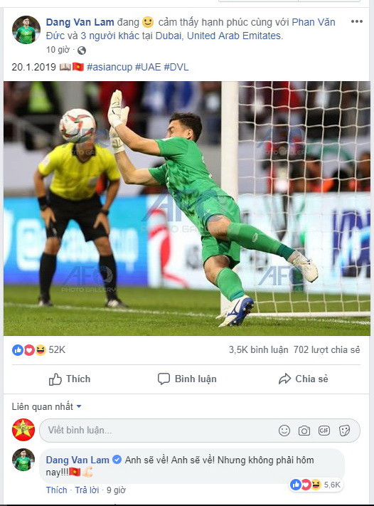 Cầu thủ Việt Nam thi nhau chia sẻ 'Anh sẽ về nhưng không phải hôm nay' ảnh 1
