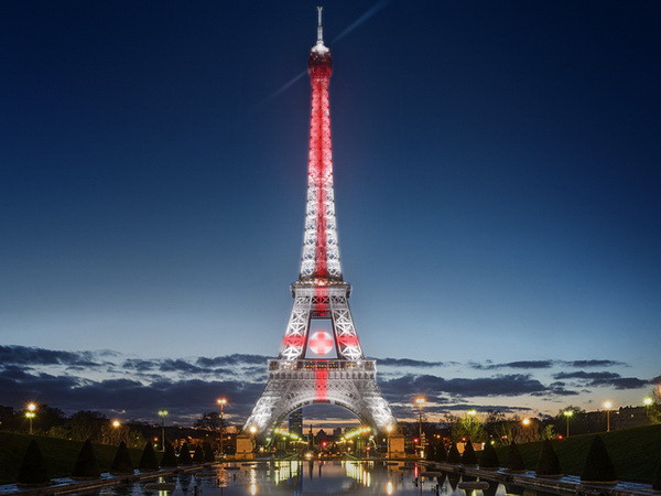 Tháp Eiffel "khoác áo mới" mỗi đêm để hưởng ứng VCK EURO 2016 ảnh 1