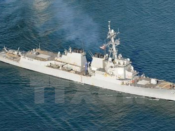 Tàu khu trục USS Lassen của Mỹ, một trong những tàu tham gia hoạt động tuần tra ở Biển Đông.(Nguồn: Kyodo/TTXVN) Mỹ duy trì hiện diện ở Biển Đông bất chấp tranh cãi với Trung Quốc ảnh 1
