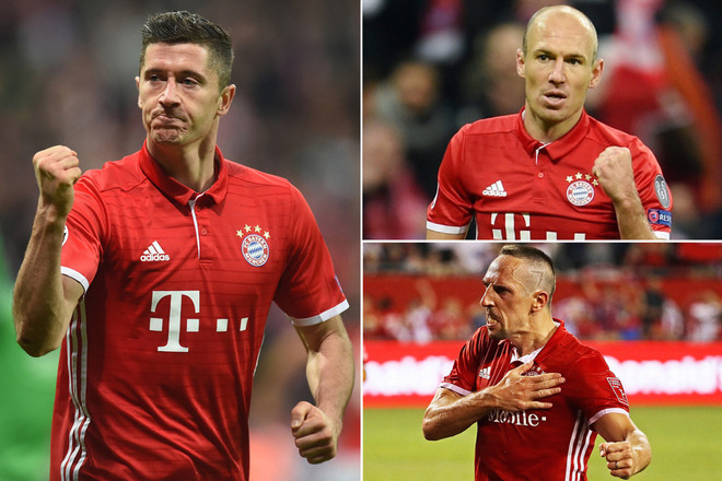 Robben, Lewandowski và Ribery. (Nguồn: Getty Images) Chủ tịch Bayern đưa ra nhiều kế hoạch gây sốc trong tương lai ảnh 4