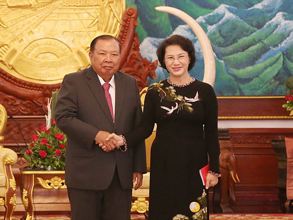 Chủ tịch Quốc hội đến chào Tổng Bí thư, Chủ tịch nước CHDCND Lào ảnh 1