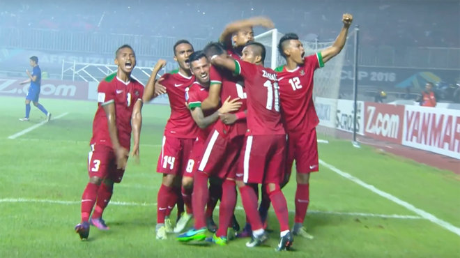 Indonesia ngược dòng thắng Thái Lan 2-1. (Nguồn: Affsuzukicup) Indonesia ngược dòng thắng sốc đương kim vô địch Thái Lan ảnh 1