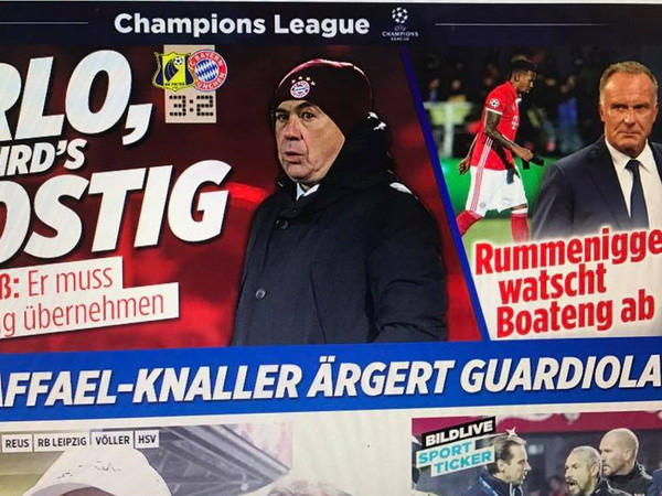 Các vấn đề của Bayern chiếm vị trí chính trên trang chủ của Bild Sport (Ảnh Chụp màn hình) Ancelotti sẽ làm gì để đưa Bayern trở lại hay "khăn áo ra đi"? ảnh 3