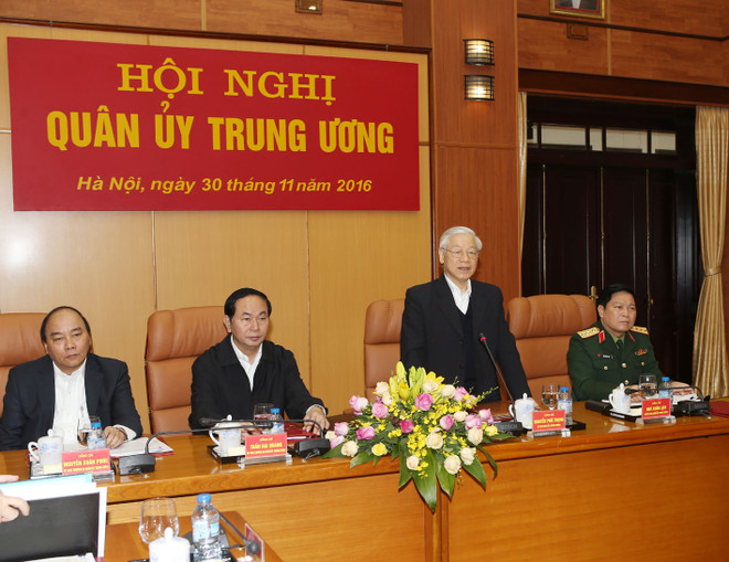 Tổng Bí thư Nguyễn Phú Trọng, Bí thư Quân ủy Trung ương phát biểu tại Hội nghị. (Ảnh: Trí Dũng/TTXVN) Tổng Bí thư dự và phát biểu chỉ đạo hội nghị Quân ủy Trung ương ảnh 1