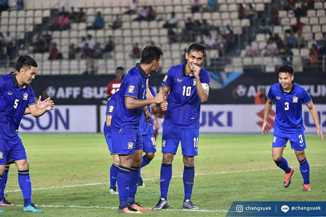 Teerasil Dangda giúp Thái Lan có chiến thắng đầu tay tại AFF Cup 2016. Dangda lập hat-trick, tuyển Thái Lan thắng kịch tính Indonesia ảnh 1