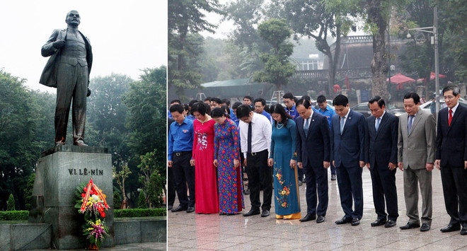 Chủ tịch UBND thành phố Hà Nội dâng hoa tại tượng đài Lenin ảnh 2