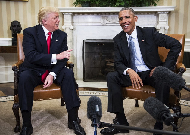 Ông Obama gặp gỡ ông Trump tại Nhà Trắng hôm 10/11. (Nguồn: Getty Images) Tổng thống Obama: Ông Trump tiếp tục cam kết của Mỹ với NATO ảnh 1