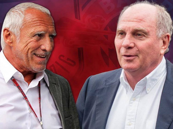 Dietrich Mateschitz ( bên trái) và Uli Hoeness ( Ảnh: Nguồn DPA) Chủ tịch Bayern đưa ra nhiều kế hoạch gây sốc trong tương lai ảnh 5