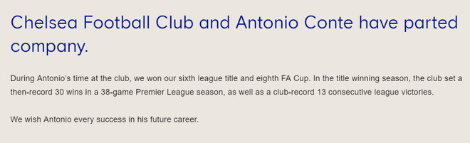 Chelsea lạnh lùng trong thông báo sa thải HLV Antonio Conte ảnh 2