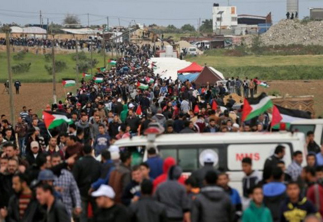 Hàng nghìn người Palestine biểu tình gần biên giới Gaza-Israel ảnh 1