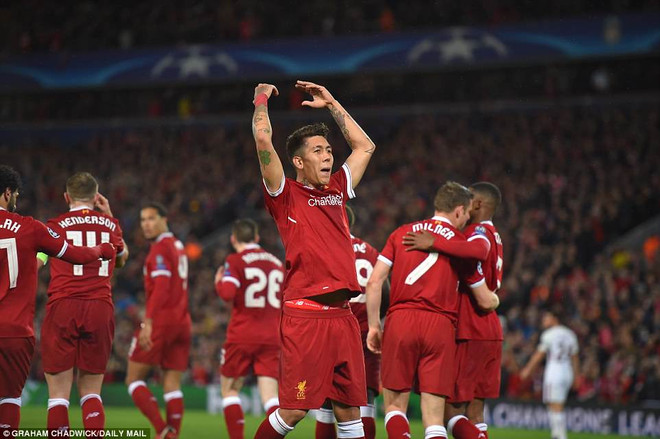 Roberto Firmino cũng góp cú đúp ở trận này. Mohamed Salah tỏa sáng, Liverpool thắng hủy diệt AS Roma ảnh 3