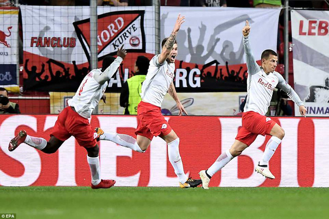 Salzburg ngược dòng ngoạn mục sau khi để thua 2-4 ở lượt đi. (Nguồn: EPA) Xác định xong 4 đội bóng giành vé vào bán kết Europa League ảnh 2