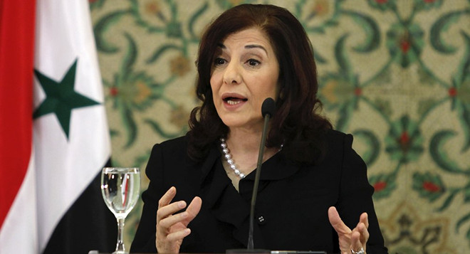 Cố vấn chính trị và truyền thông của Tổng thống Syria Bashar al-Assad, bà Bouthaina Shabaan. (Nguồn: Reuters) Syria tuyên bố không run sợ trước mối đe dọa tấn công của Mỹ ảnh 1