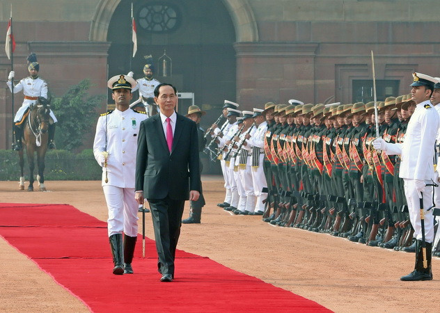 Lễ đón Chủ tịch nước thăm cấp Nhà nước tới Cộng hòa Ấn Độ ảnh 1