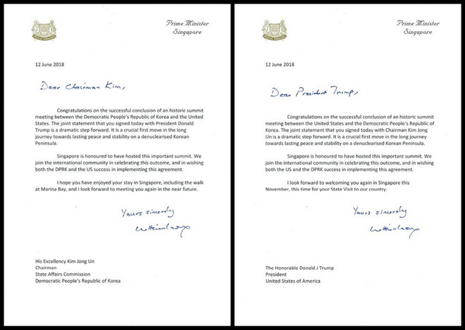 Thủ tướng Singapore chúc mừng sự thành công của hội nghị Mỹ-Triều ảnh 1