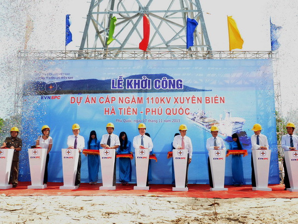 Khởi công cáp ngầm 110kV xuyên biển Hà Tiên-Phú Quốc ảnh 1