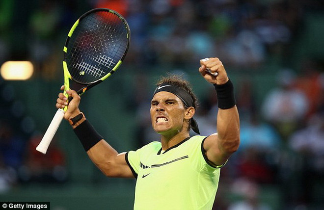 Nadal giành vé vào vòng 4 Miami Open trong ngày cán mốc 1.000 trận đấu. (Nguồn: Getty Images) Miami Open: Nadal thua set trắng, Federer đại chiến Del Potro ảnh 1