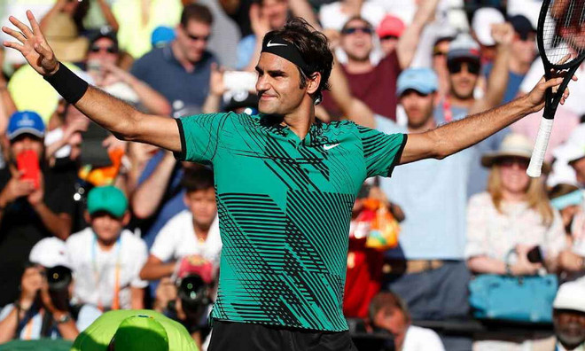 Federer vào bán kết Miami Open 2017. (Nguồn: AP) Hạ Berdych, Roger Federer đối đầu Nick Kyrgios ở bán kết ảnh 1