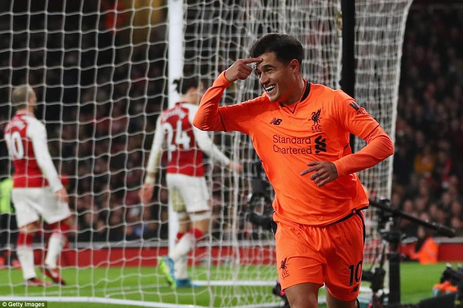 Coutinho mở tỷ số cho Liverpool. Arsenal và Liverpool chia điểm sau màn rượt đuổi 'siêu kịch tính' ảnh 2