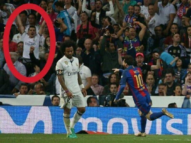 Fan Real gây sốc khi ăn mừng bàn thắng của Messi tại Bernabeu ảnh 1
