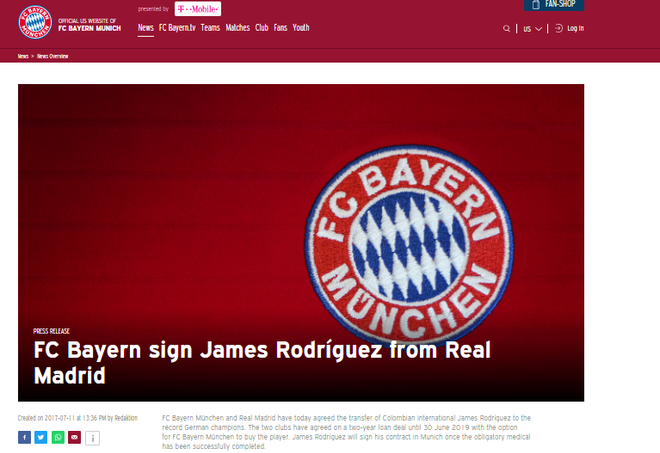 Bayern gây sốc khi chiêu mộ thành công "bom tấn" James Rodriguez ảnh 2
