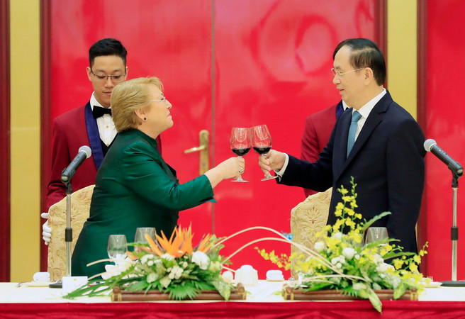 Chủ tịch nước chủ trì Quốc yến chào mừng Tổng thống Chile ảnh 2