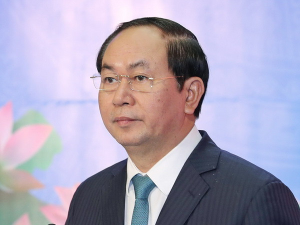 Chủ tịch nước Trần Đại Quang. (Ảnh: Nhan Sáng/TTXVN) Chủ tịch nước gửi điện mừng Tổng thống Cộng hòa Uzbekistan ảnh 1