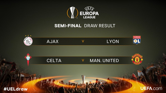 Bán kết Europa League: M.U chạm trán Celta Vigo, Lyon đụng Ajax ảnh 2