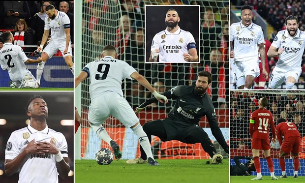 Toàn cảnh chiến thắng của Real trước Liverpol. (Nguồn: Daily Mail) Real Madrid ngược dòng thắng 'hủy diệt' Liverpool ngay tại Anfield ảnh 1