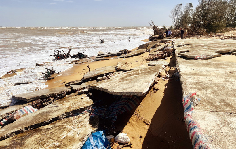 Bờ biển Lý Hòa. (Ảnh: Nguyên Linh/TTXVN)