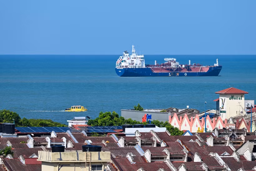 Eo biển Malacca nhìn từ Malacca, Malaysia. (Ảnh: THX/TTXVN)
