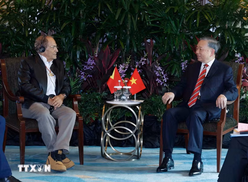 Tổng Bí thư, Chủ tịch nước Tô Lâm hội kiến Tổng thống Timor-Leste Jose Ramos-Horta. (Ảnh: Thống Nhất /TTXVN)