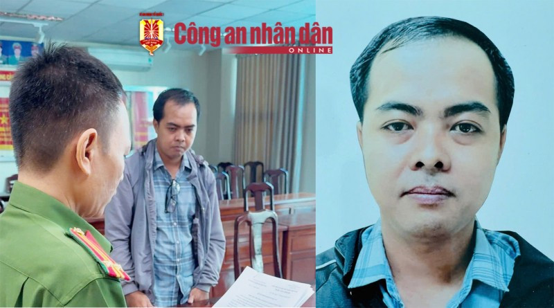 Cơ quan Cảnh sát điều tra tống đạt các quyết định tố tụng đối với Lê Hữu Tính. (Nguồn: Công an nhân dân) 