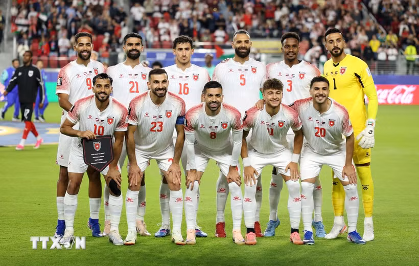 Đội hình xuất phát của đội tuyển Jordan. (Ảnh: AFP/TTXVN) 