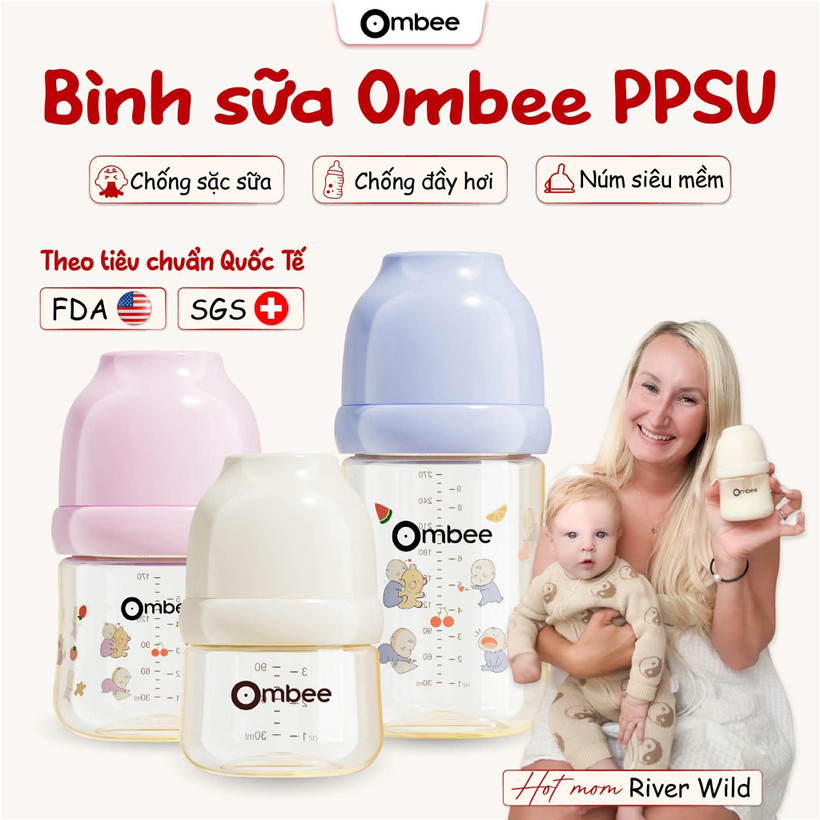 Bình sữa Ombee PPSU Anti-colic ra đời như một công cụ hỗ trợ bé tiêu hóa tốt.