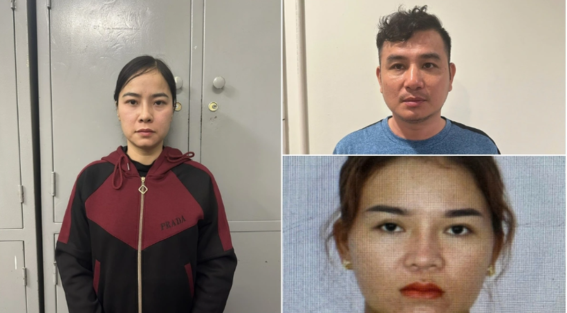 Các đối tượng trong đường dây: Nguyễn Thị Dung (trái), Nguyễn Văn Tân và Võ Thị Cưng. (Nguồn: VOV)