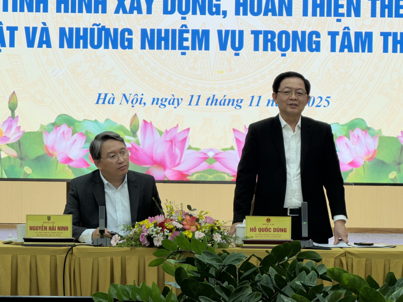 Phó Thủ tướng Chính phủ Hồ Quốc Dũng phát biểu tại buổi làm việc. (Ảnh: Đỗ Bình/TTXVN)