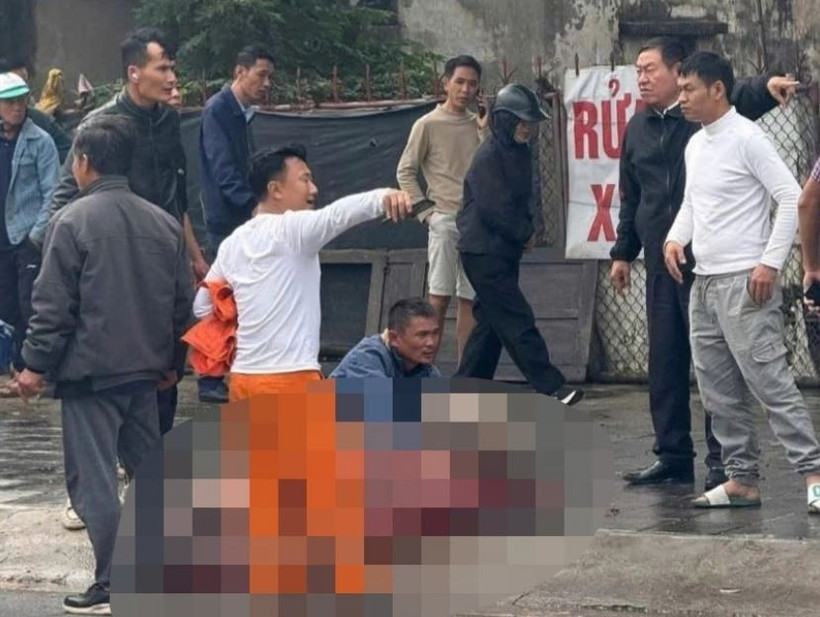 Hiện trường vụ nổ khí nén tại xã Tiền Hải, tỉnh Hưng Yên. (Nguồn: VOV)