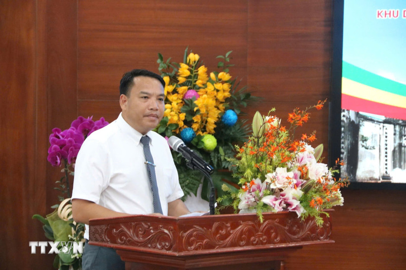 Phó Giám đốc Sở Văn hóa, Thể thao và Du lịch Hải Phòng Trần Văn Ngọc phát biểu khai mạc Hội nghị. (Ảnh: Mạnh Minh/TTXVN)