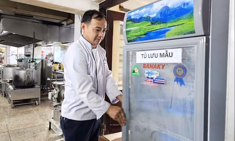 Khu vực lưu mẫu thực phẩm tại Khách sạn Hải Âu.