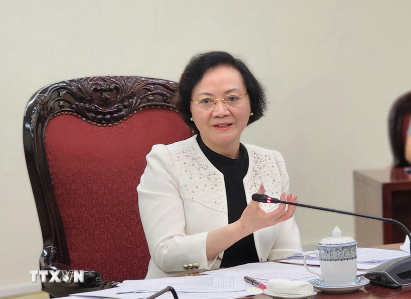 Phó Thủ tướng Phạm Thị Thanh Trà phát biểu kết luận cuộc họp. (Ảnh: Chu Thanh Vân/TTXVN)