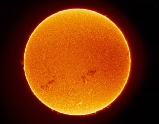 Hình ảnh Mặt Trời được chụp bởi kính thiên văn H-Alpha ngày 26/7/2024. (Ảnh: Getty Images/TTXVN)